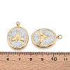 304 Stainless Steel and Polymer Clay Crystal Rhinestone Pendants STAS-T069-60C-3