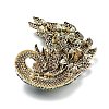 Peacock Alloy Rhinestone Brooch for Backpack Clothes JEWB-P046-04AG-2