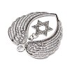 6Pcs 6 Styles Wing Tibetan Style Alloy Big Pendants HJEW-JM02311-5