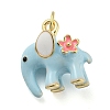 Elephant Rack Plating Brass Enamel Pendants X-KK-Q804-16G-1