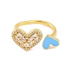 Brass Micro Pave Clear Cubic Zirconia Open Cuff Rings RJEW-U009-04C-G-2