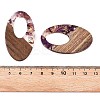 Transparent Resin and Walnut Wood Pendants RESI-T057-02H-4