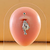 316L Surgical Stainless Steel Pave Cubic Zirconia Enamel Dangle Curved Barbell Belly Rings FS-WGB5546-09-2