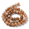 Natural Flower Agate Beads Strands G-B044-A01-02-4