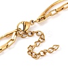 304 Stainless Steel Double Layer Square Snake Chain & Cable Chain Necklaces for Women LS-NJEW-G140-01B-G-3