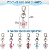 6Pcs 6 Colors Angel Glass Pearl & Alloy Pendant Decoration HJEW-YW00072-3