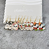 5 Pairs Halloween Skull Alloy Enamel Dangle Earrings FS-WGBF0DA-01-2