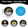3Pcs 3 Styles Round Aluminum Car Decorative Stickers DIY-UN0005-42-3