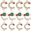 36Pcs 3 Styles Alloy Crystal Rhinestone Ladybug Connector Charms FIND-SC0012-65-1