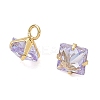 Brass Pave Cubic Zirconia Charms CU-CBABEB3-05G-04-2
