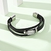 Natural Quartz Crystal & Braided Microfiber Leather Multi-strand Bracelets for Women Men GG-CBAEA55-01E-3