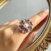 Zinc Alloy Enamel Cuff Open Rings for Women WZ6536-3-2