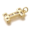 Brass Micro Pave Clear Cubic Zirconia Pendants KK-G521-01G-I-2
