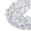 Electroplate Transparent Glass Beads Strands X-EGLA-I019-PL03-4