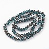 Electroplate Transparent Glass Beads Strands EGLA-A034-T6mm-P02-2