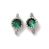 Brass Pave Green Cubic Zirconia Connector Charms ZIRC-L105-11P-1