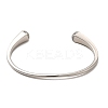 Crystal Rhinestone Simple Thin Open Cuff Bangle BJEW-F443-01P-2