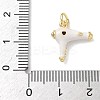 Brass Micro Pave Cubic Zirconia Charms KK-B155-17G-4