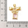 Rack Plating Brass Micro Pave Cubic Zirconia Pendants KK-P241-19G-05-3