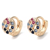 Rack Plating Brass Micro Pave Colorful Cubic Zirconia Hoop Earrings for Women LS-EJEW-P238-03KCG-1