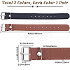 2 Pairs 2 Colors Imitation Leather Belt AJEW-GF0009-24-2