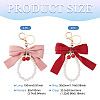 2Pcs 2 Colors Polyester & Alloy & Plastic Keychains KEYC-TA0001-52A-3