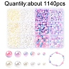 1140Pcs 12 Styles ABS Plastic Imitation Pearl Beads KY-YW0001-96B-1