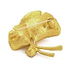 Alloy Crystal Rhinestone & Plastic Pearl Ginkgo Leaf Brooch for Women JEWB-M045-07G-2