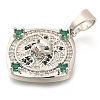 Brass Micro Pave Cubic Zirconia Pendants KK-S049-12P-2