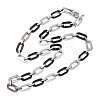 201 Stainless Steel Oval Link Chain Necklaces for Women NJEW-B143-04EBP-4