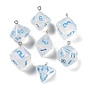 7 Styles Transparent Resin Polyhedral Dice Pendants Set RESI-A029-01I-1