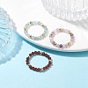 3Pcs Natural Gemstone Faceted Round Stretch Finger Rings RJEW-JR00636-2