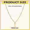 1Pc Brass Chain & 304 Stainless Steel Letter Pendant Necklaces NJEW-LP0001-35I-G-2