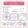 40Pcs 10 Style Alloy Crystal Rhinestone Pendants ALRI-SC0001-35P-2