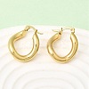 Oval 201 Stainless Steel Hoop Earrings EJEW-Z151-05G-3