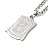 Non-Tarnish Rectangle with Virgin Mary Pendant Necklaces LS-NJEW-C043-01P-1