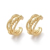 Rack Plating Brass Criss Cross Cuff Earrings EJEW-H099-11G-4
