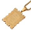201 Stainless Steel Arabic Elements Rectangle Pendant Box Chain Necklaces LS-NJEW-D089-02G-1