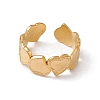 Ion Plating(IP) 304 Stainless Steel Heart Wrap Open Cuff Ring for Women RJEW-C045-15G-2
