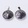 Natural & Synthetic Mixed Stone Pendants G-P350-D-2