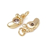 Brass Micro Pave Cubic Zirconia Pendants KK-C143-14G-2