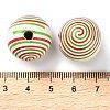 Printed Wood European Beads WOOD-Z002-03C-3