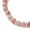 7Pcs Natural & Synthetic Mixed Gemstone & Brass Beads Stretch Bracelets for Women BJEW-JB13334-6