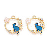 Alloy Crystal Rhinestone Pendants X-ENAM-S120-002B-1