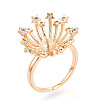 Star Brass Micro Pave Clear Cubic Zirconia Adjustable Ring Settings KK-T076-22G-1