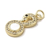 Brass Micro Pave Cubic Zirconia Pendants KK-Q808-22G-2