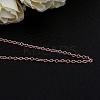 Real Rose Gold Plated Tin Alloy Cable Chain Necklaces NJEW-BB10198-18-3