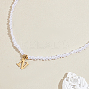 Imitation Pearl with Stainless Steel Pendants Necklaces NJEW-LP0001-51N-G-3