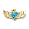 Rack Plating Brass Micro Pave Cubic Zirconia with Synthetic Opal Pendants KK-D088-16G-2