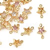 SHEGRACE Brass Pave Cubic Zirconia Star Connector Charms XGRQ2O760-441G-1